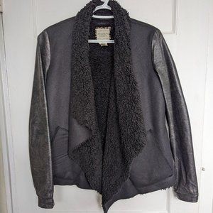 Billabong Sherpa Faux Leather Sleeve Jacket